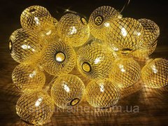 Гірлянда Xmas золоті кульки 20 шт WW Теплий білий